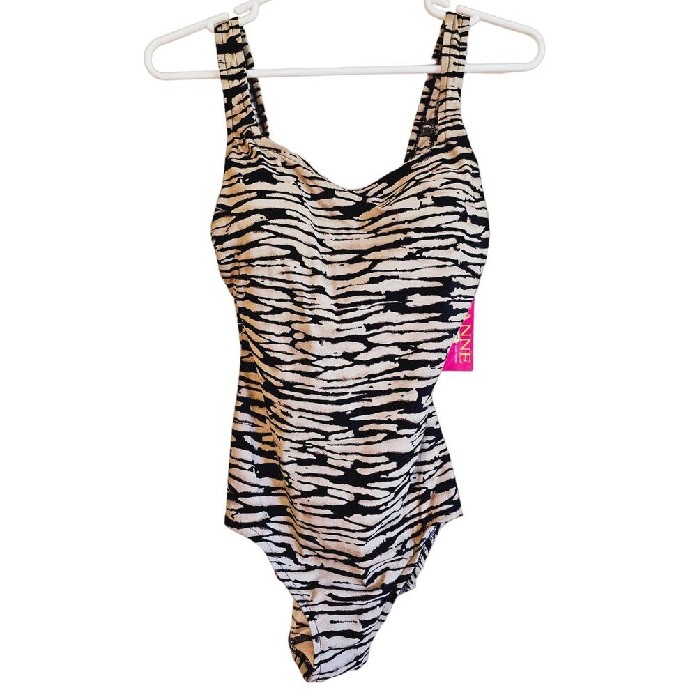 Roxanne stripped square neck one piece swimsuit NWT